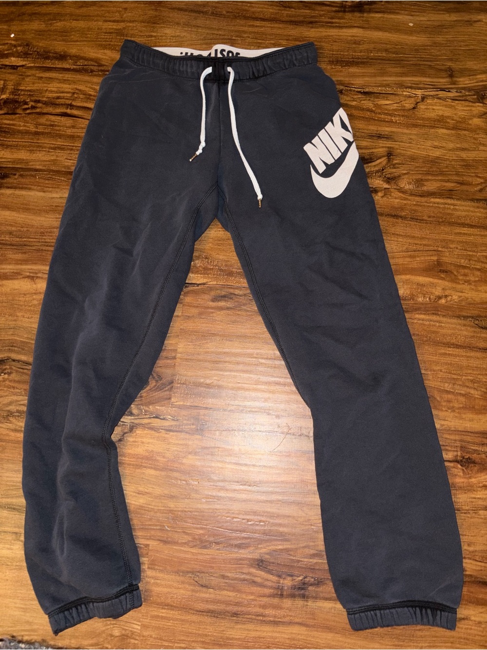 Nike womans black Sweatpants with White Logo